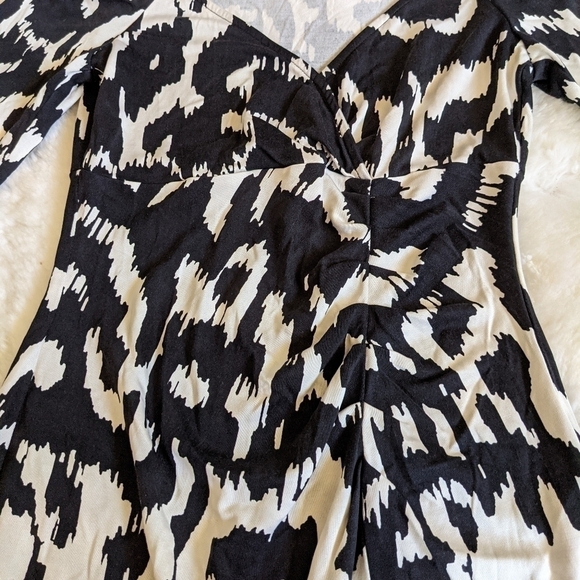 dvf Diane von Furstenberg capela faux wrap look dress black white Ikat - Picture 8 of 14